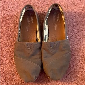 TOMS Grey Canvas Slip On Shoe